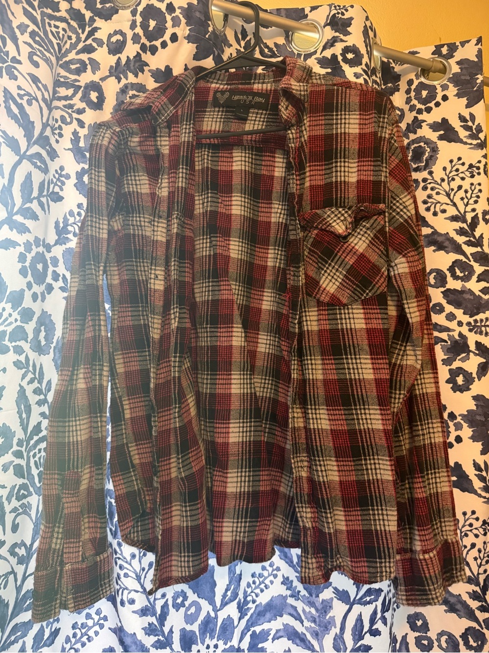 Men's Casual Button-Down Plaid Shirt - Red/Black
